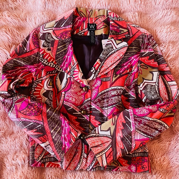 W Work to Weekend Jackets & Blazers - W Work to Weekend Vibrant Patterned Blazer, Sz 10!